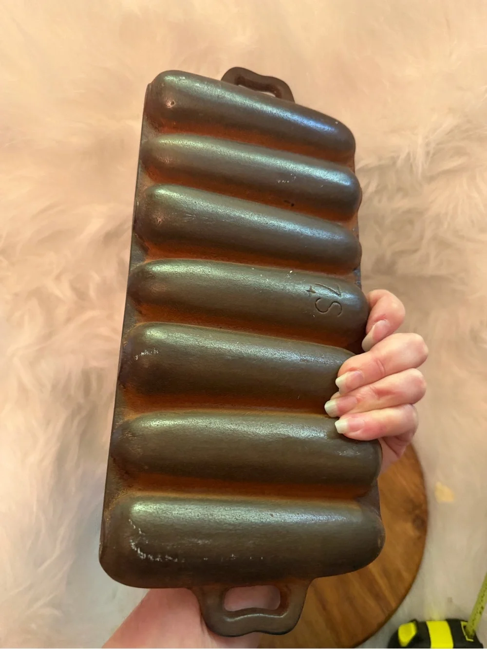 Cast Iron Cornbread Stick Pan - Black Rusty and Crusty
